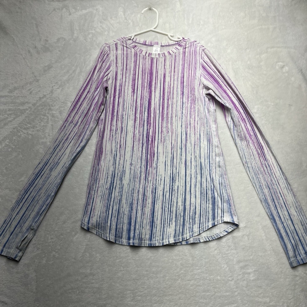 Ivivva‎ Lululemon Long Sleeve Shirt Girls 10 Thumbhole Striped Athletic